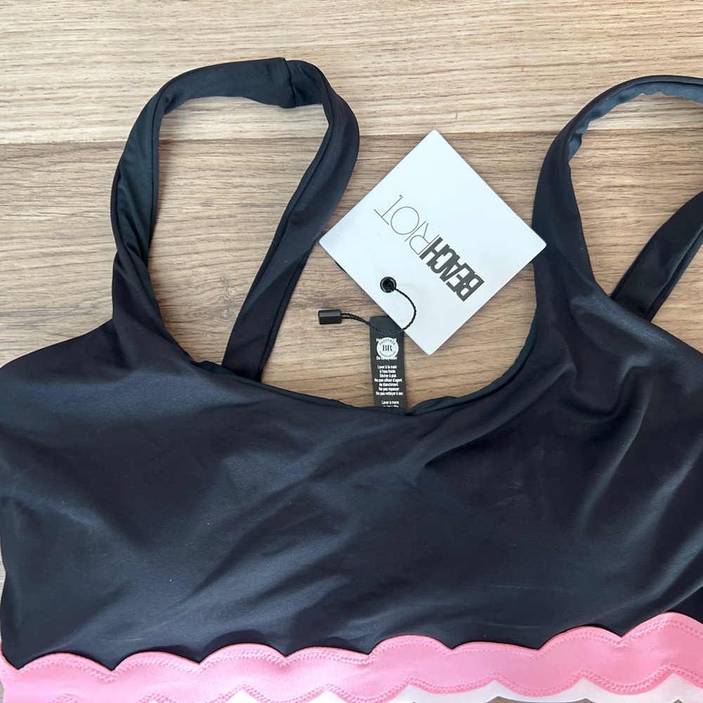 Beach Riot Marin Bikini Top Sweet Berry Wave, M, NWT - Picture 6 of 8